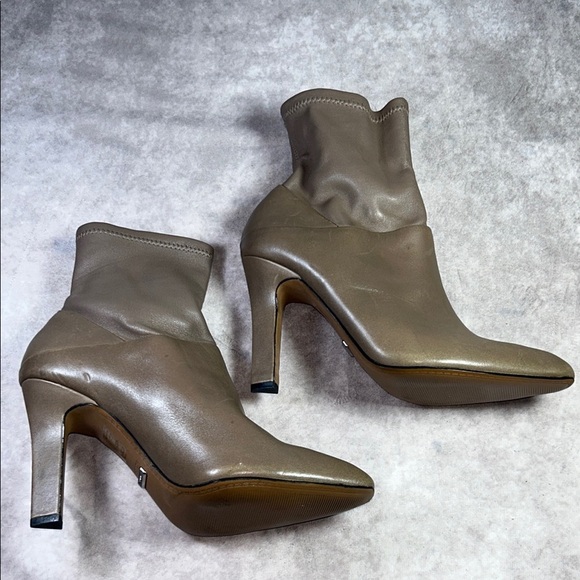 EUC Reiss CARRIE Ankle Boots Leather Taupe Brown Grey Almond Toe Shoes 39 - Picture 7 of 15